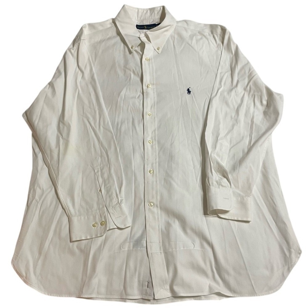 Ralph Lauren White‎ Shirt Size 17.5 LS Button-Down Dress